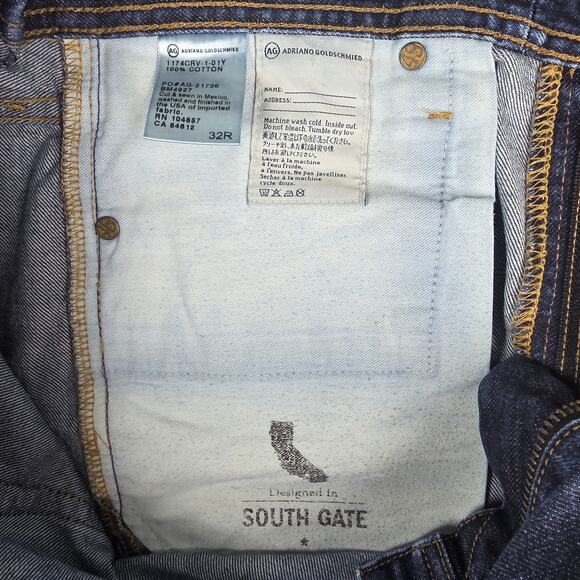 ADRIANO GOLDSCHMIED AG MENS BLUE THE GRADUATE TAILORED LEG JEANS SIZE 32R - Picture 4 of 13